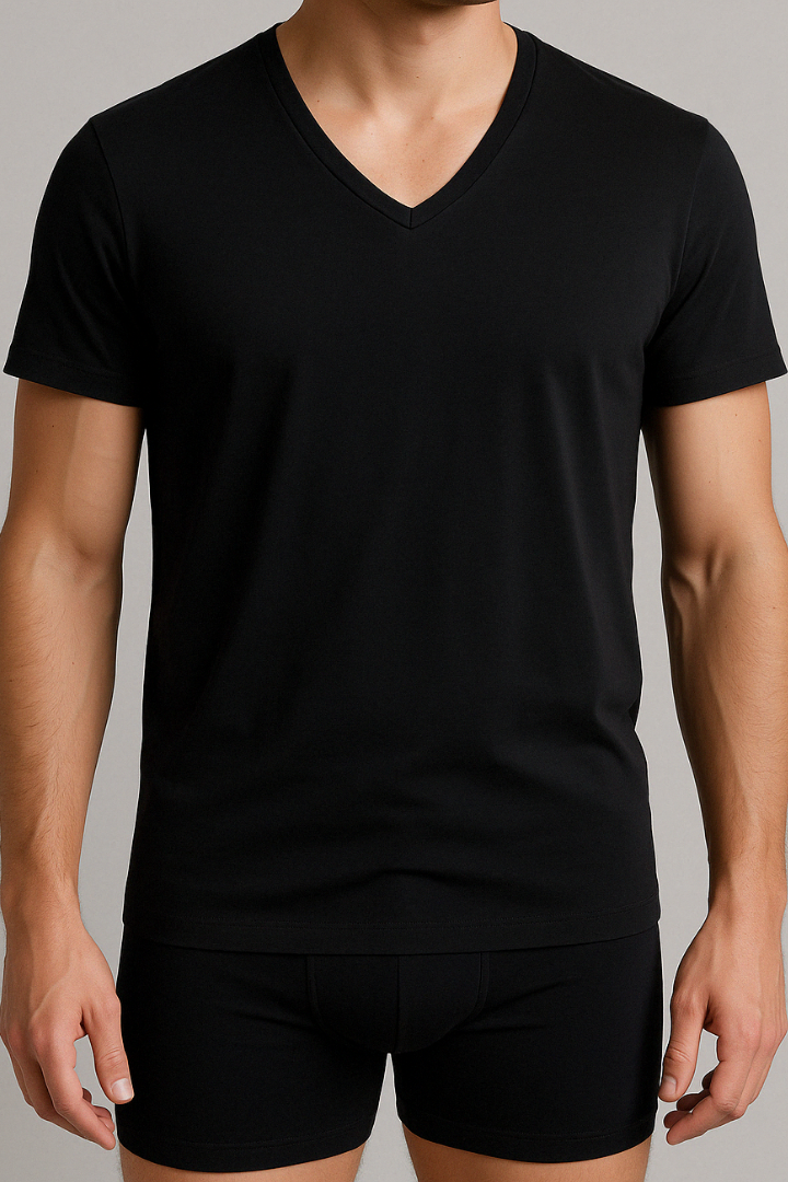7-pack premium cotton V-neck half-sleeve undershirts bundle