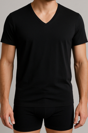 7-pack premium cotton V-neck half-sleeve undershirts bundle