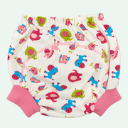 Baby 100% cotton diaper-cover pants — animal print — one size up to 2 years