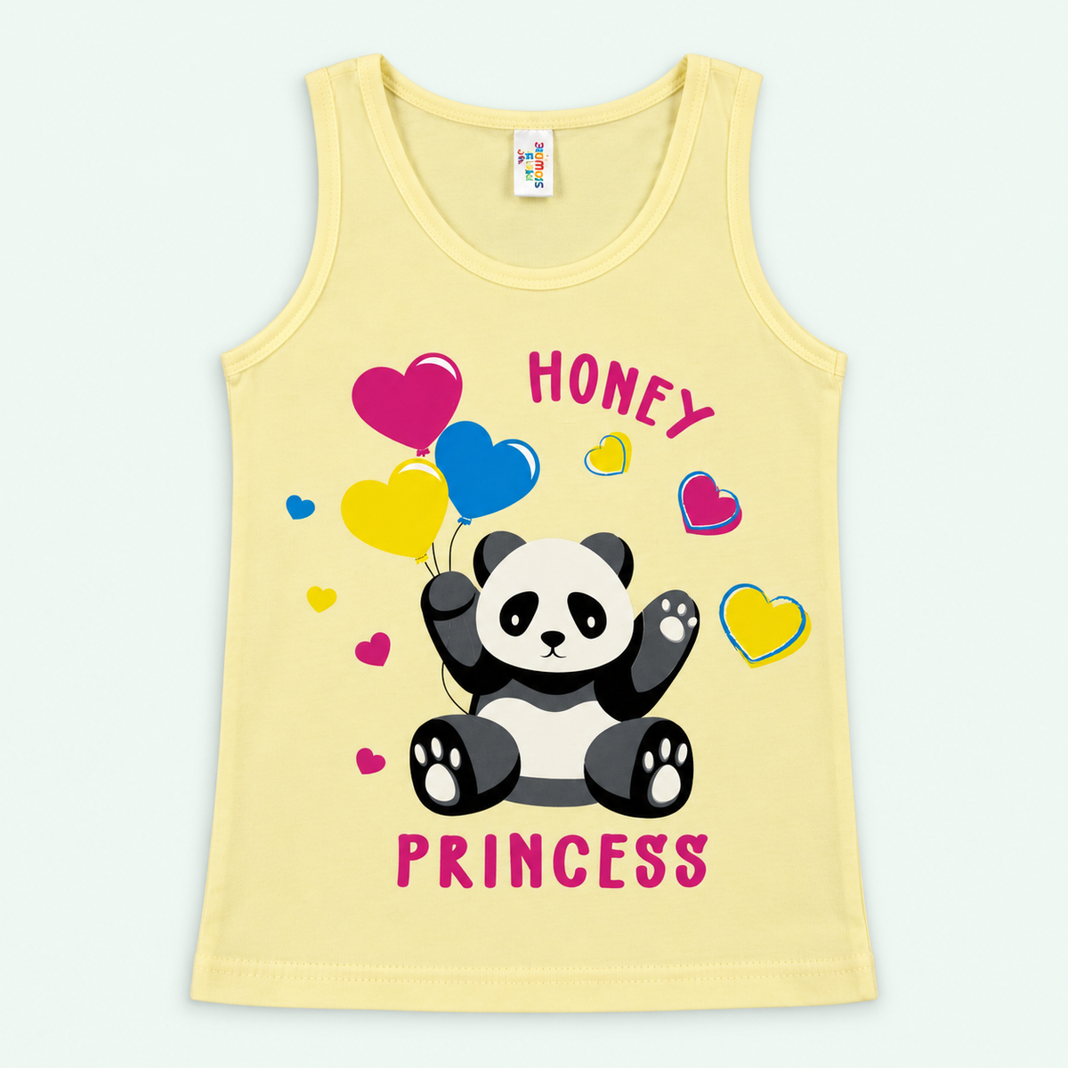 Yellow Honey Princess panda 100% cotton tank