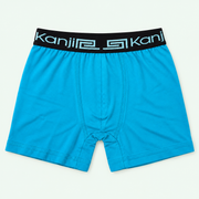 Cyan Kanji kids boxer shorts