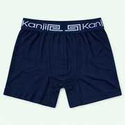 Navy Kanji kids boxer shorts