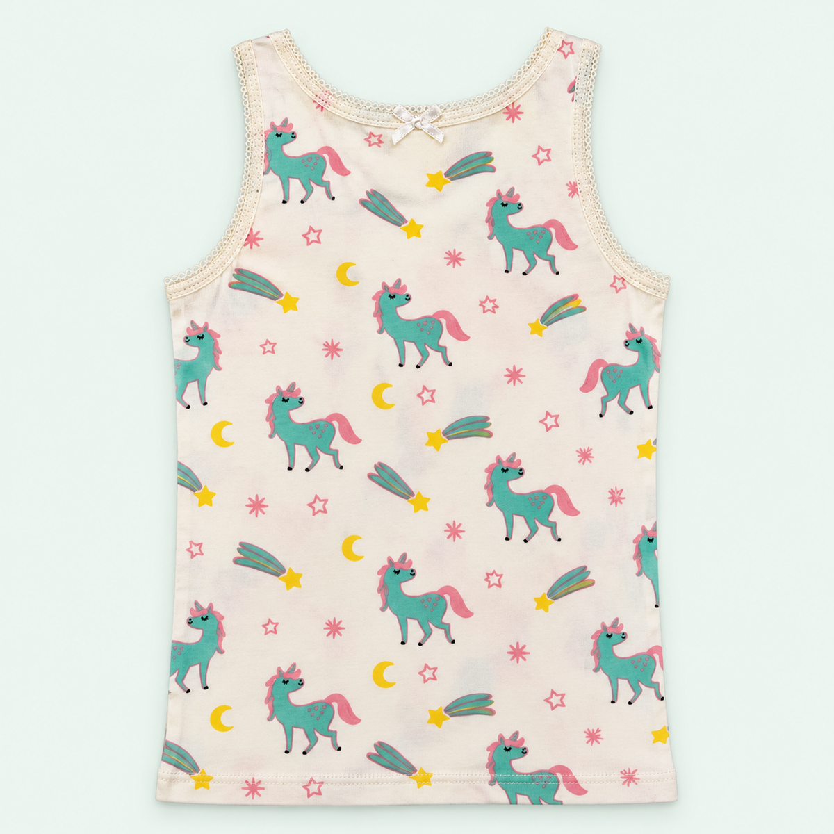 Ivory Kids’ Unicorn & Stars 100% Cotton Tank Undershirt | أندرشيرت أطفال قطن 100% بنقشة يونيكورن ونجوم