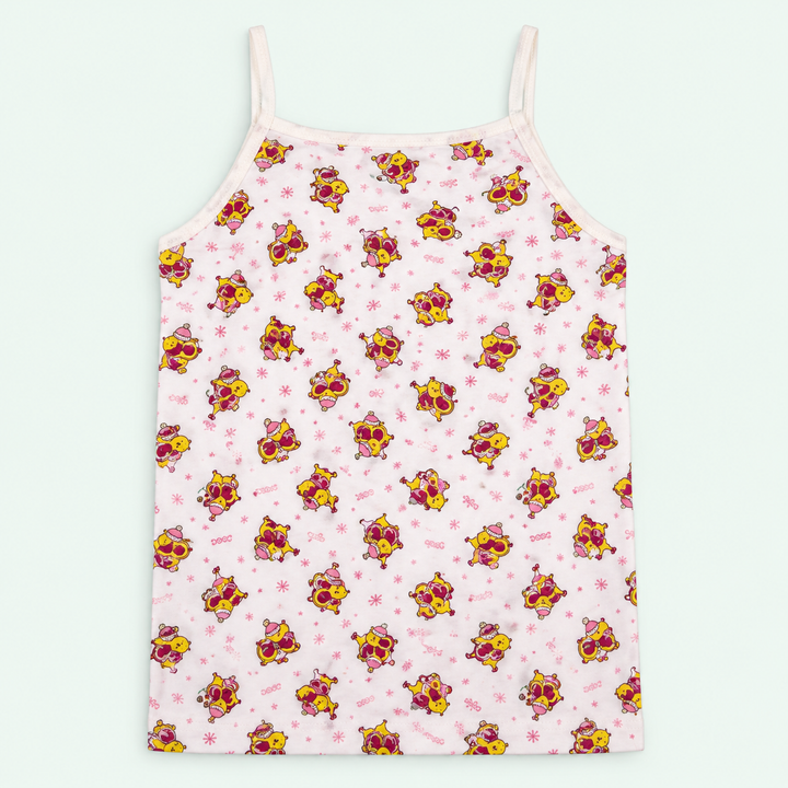 White Kids’ Character-Print 100% Cotton Camisole | أندرشيرت أطفال قطن 100% بنقشة شخصيات كرتونية