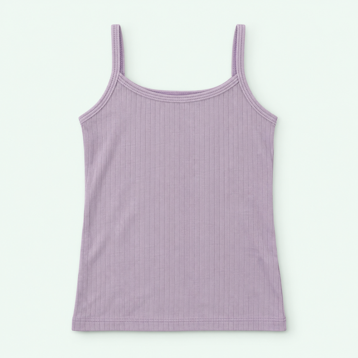 Lavender Kids’ Ribbed 100% Cotton Camisole | أندرشيرت أطفال مضلع قطن 100%
