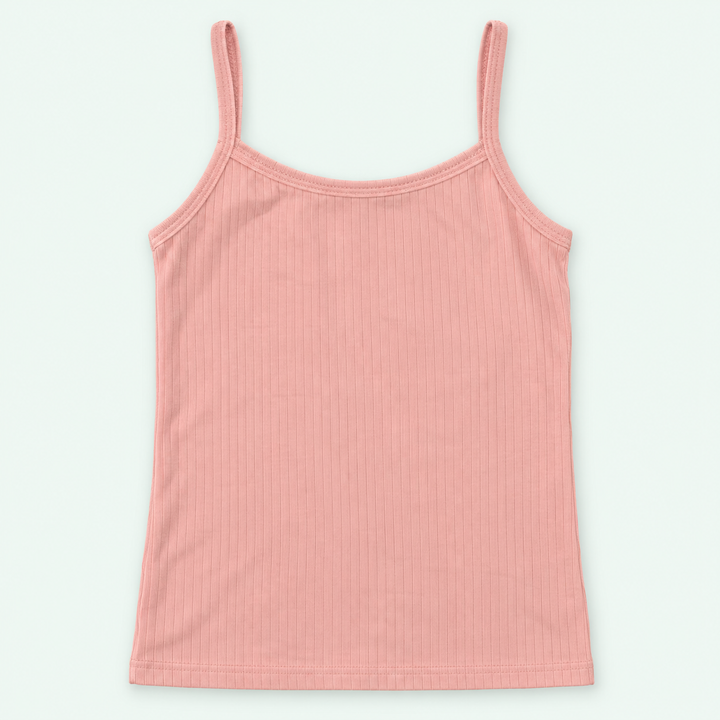 Pink Kids’ Ribbed 100% Cotton Camisole | أندرشيرت أطفال مضلع قطن 100%