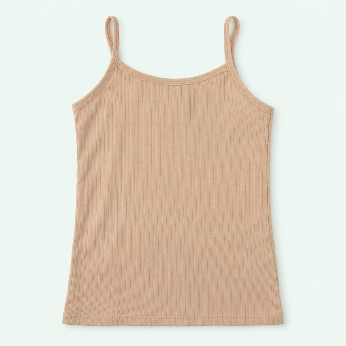 Beige Kids’ Ribbed 100% Cotton Camisole | أندرشيرت أطفال مضلع قطن 100%