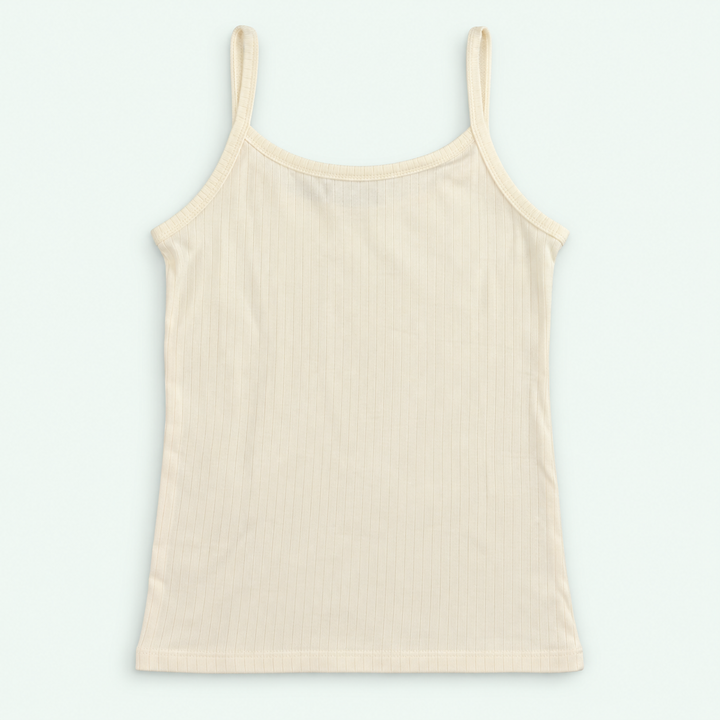 Ivory Kids’ Ribbed 100% Cotton Camisole | أندرشيرت أطفال مضلع قطن 100%