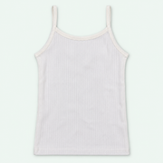 White Kids’ Ribbed 100% Cotton Camisole | أندرشيرت أطفال مضلع قطن 100%