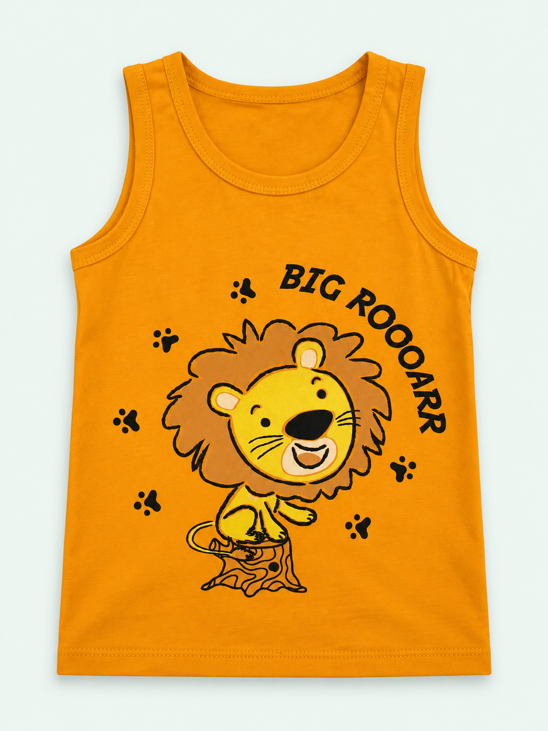 Mustard – Kids' Roaring Lion Tank – 100% Cotton