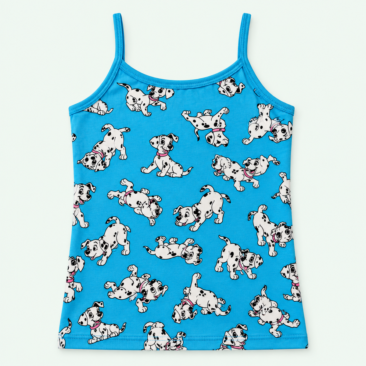 Blue – Kids' Allover Puppy Camisole – 100% Cotton | قميص داخلي للأطفال بطبعة الجراء – قطن 100%