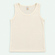 Ivory – Kids' Plain Ribbed Tank – 100% Cotton | قميص داخلي مضلع سادة للأطفال – قطن 100%