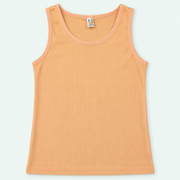 Peach – Kids' Plain Ribbed Tank – 100% Cotton | قميص داخلي مضلع سادة للأطفال – قطن 100%