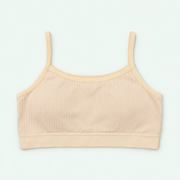 Cream – Girls' Ribbed Cropped Camisole – 100% Cotton | توب داخلي مضلع قصير للبنات – قطن 100%