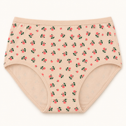 Beige 100% cotton rose-print slips. One piece.