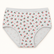 Light Grey 100% cotton rose-print slips. One piece.