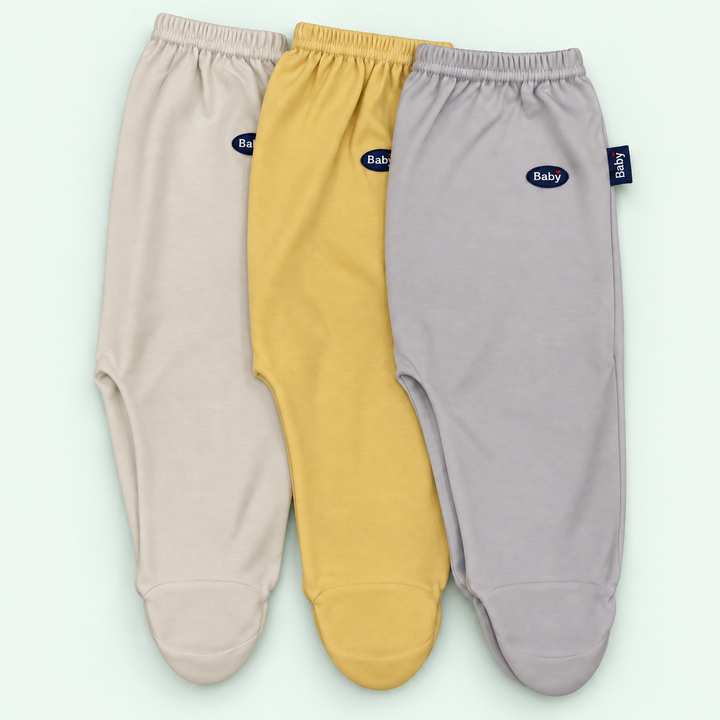 100% cotton baby footed pants - All colors with Baby label on pastel mint