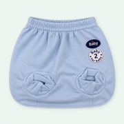 Baby Soft-Cuff Briefs, 100% Cotton, Light Blue, on pastel mint background