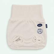 Baby Wide-Waist Briefs, 100% Cotton, Ivory, on pastel mint background