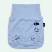 Baby Wide-Waist Briefs, 100% Cotton, Light Blue, on pastel mint background