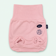 Baby Wide-Waist Briefs, 100% Cotton, Pink, on pastel mint background
