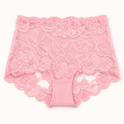 Light Pink full floral-lace slips. Fits L to XXL. One piece.