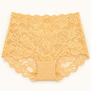 Peach full floral lace slips. Fits L to XXL. One piece.