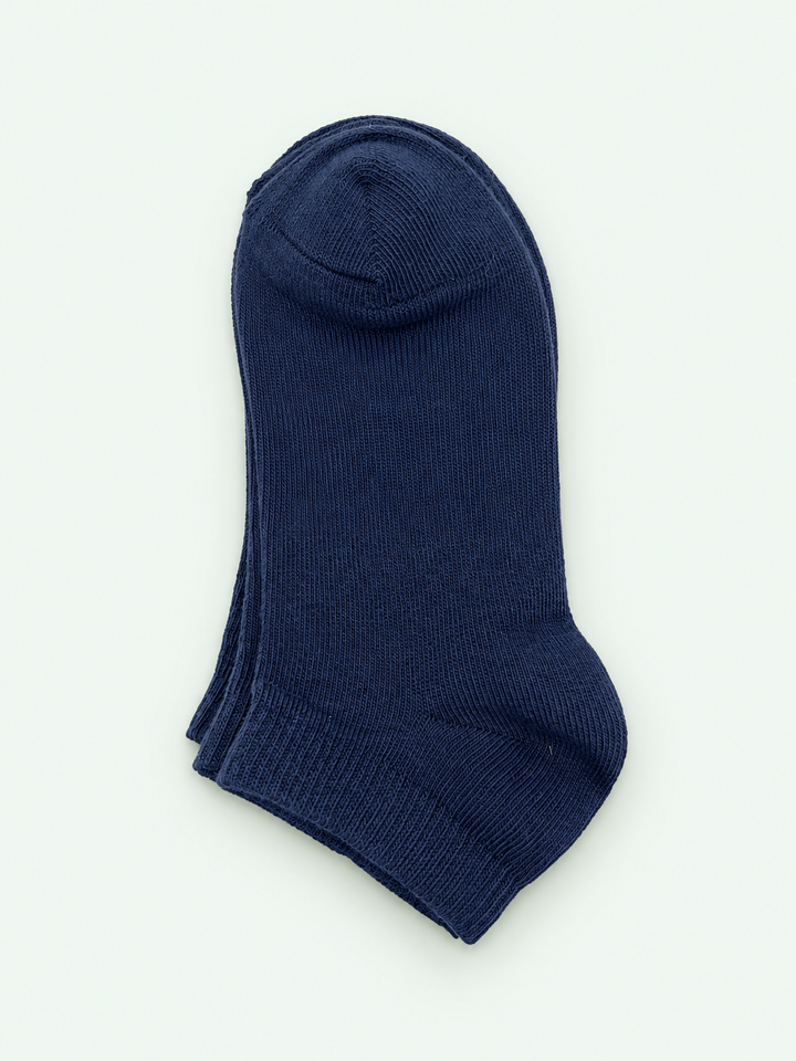 Kids’ Navy Cotton Ankle Socks - 3 Pairs, view 1