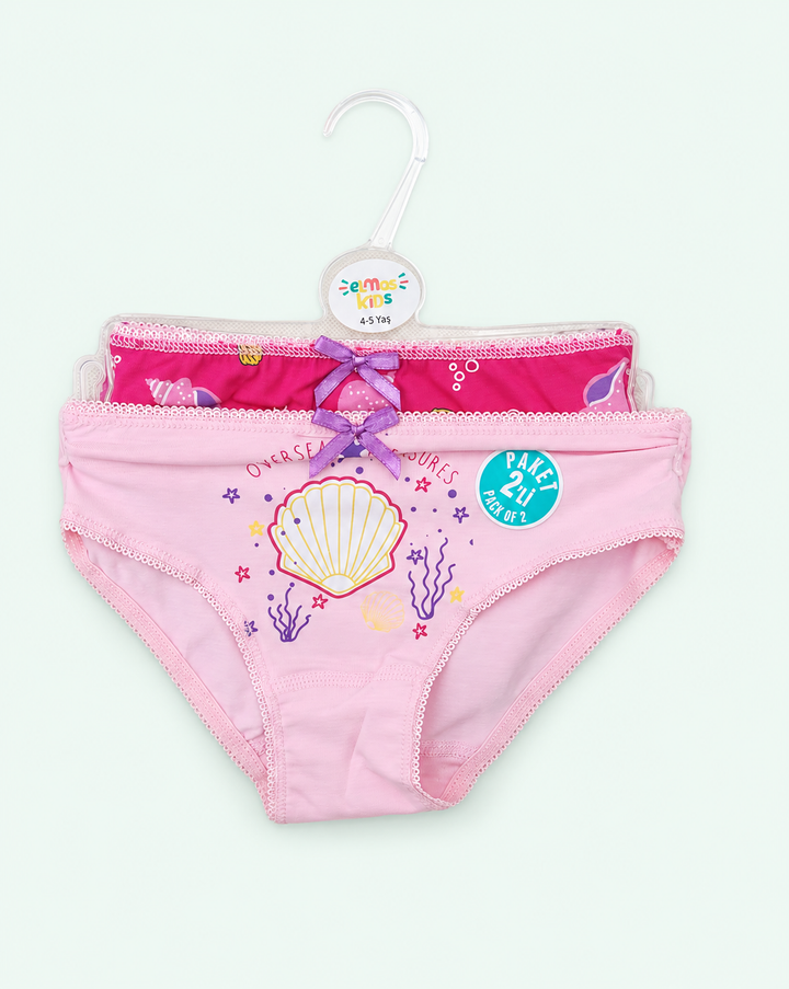 Girls’ Pink Seashell-Print Briefs - 2 Pieces, view 1