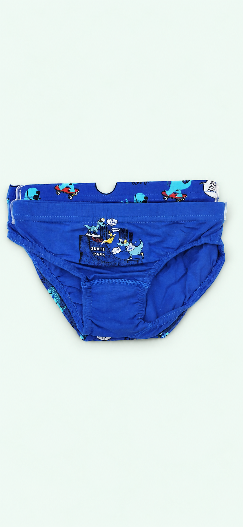 Boys’ Blue Skating Dinosaur Briefs - 2 Pieces, view 1