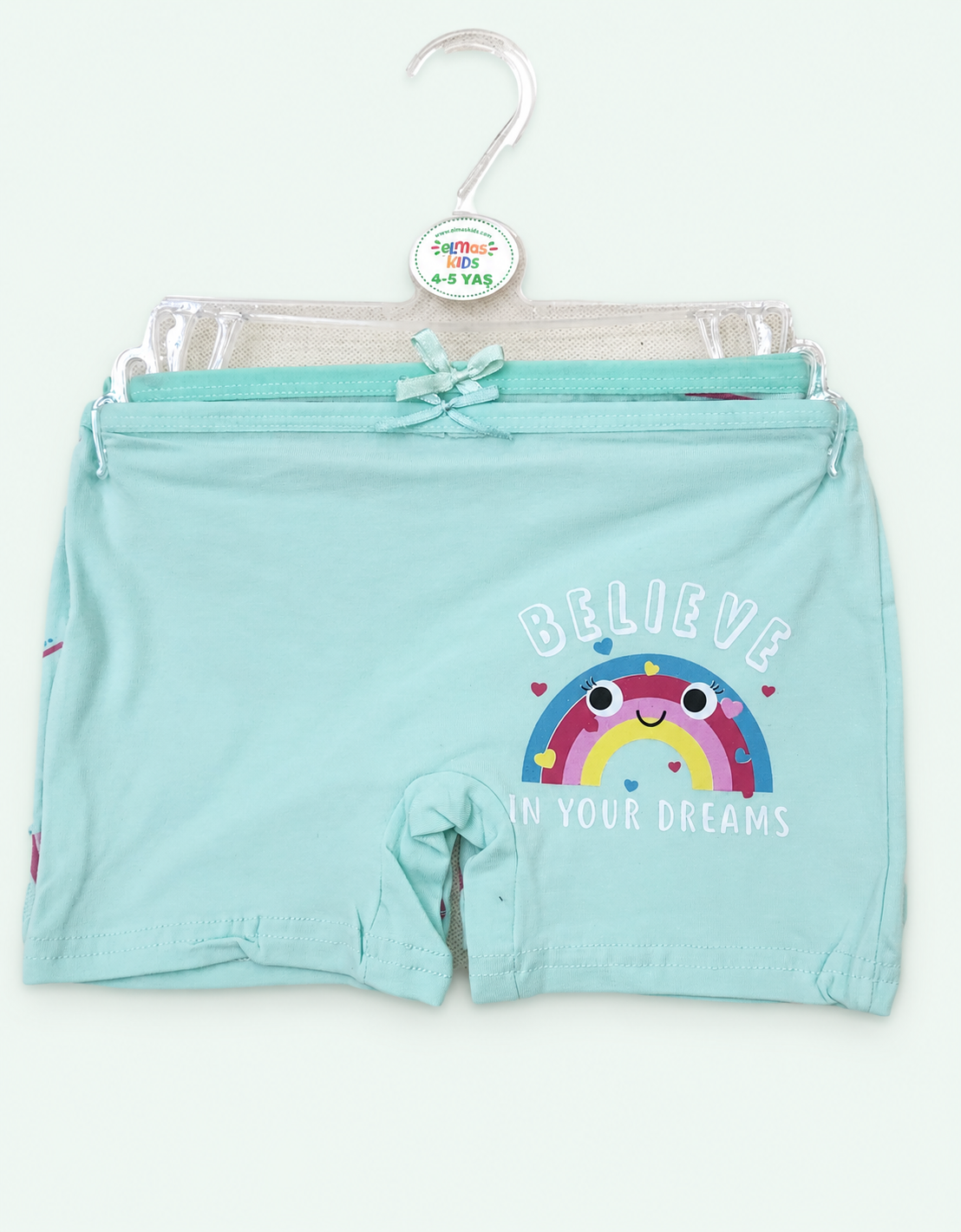 Girls’ Aqua Rainbow Boxer Briefs - 2 Pieces, view 1