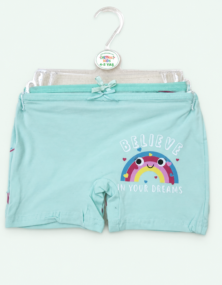 Girls’ Aqua Rainbow Boxer Briefs - 2 Pieces, view 1