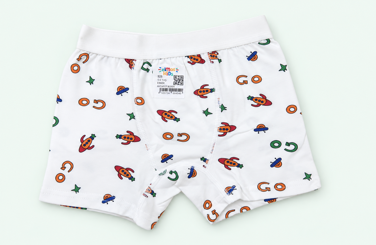 Boys’ White Rocket-Print Boxer Briefs, view 1