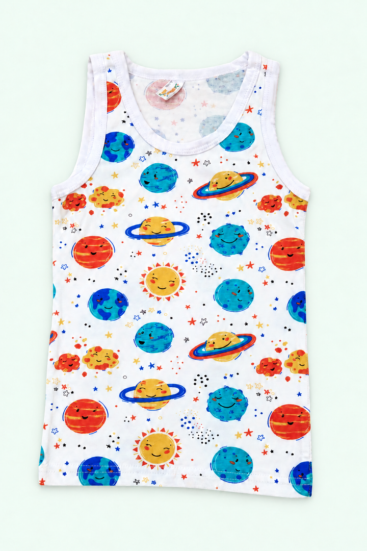 Kids’ Planet-Print Tank Undershirt, view 1