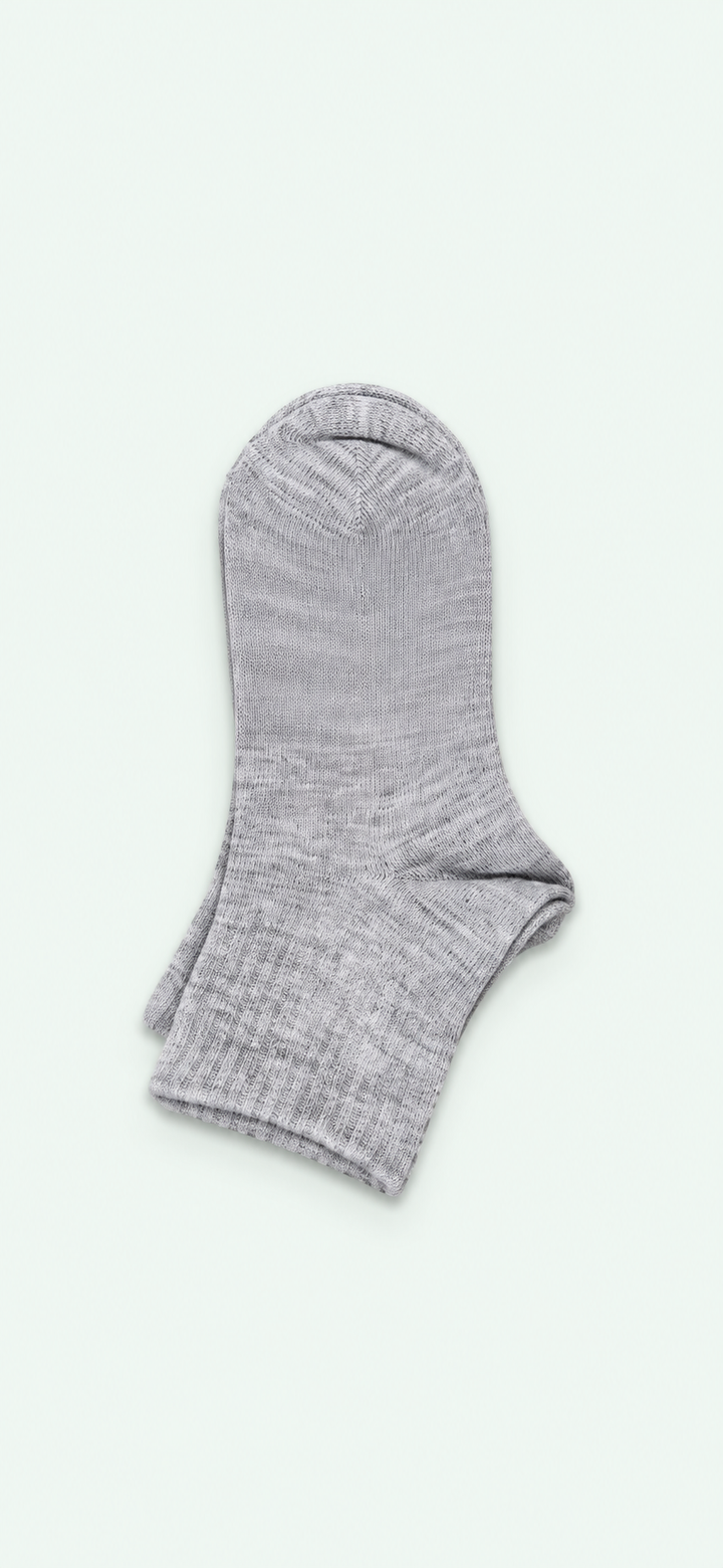 Kids’ Grey Cotton Mid-Length Socks - 3 Pairs, view 1