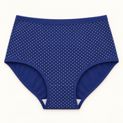 Blue polka-dot terry slips. One piece.