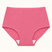 Pink polka-dot terry slips. One piece.