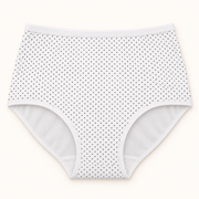 White polka-dot terry slips. One piece.