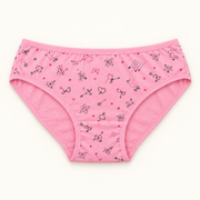 Pink printed terry slips. One piece.