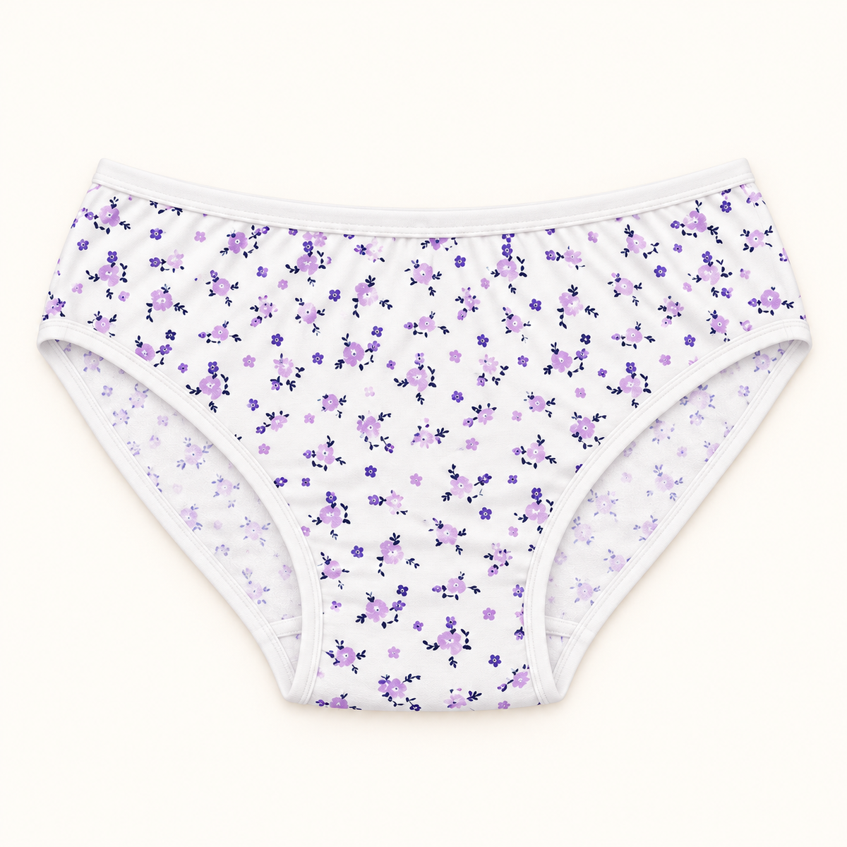 White printed terry slips. One piece.