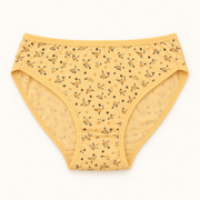 Yellow printed terry slips. One piece.