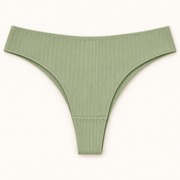 Sage Green ribbed high-cut slips. One piece.