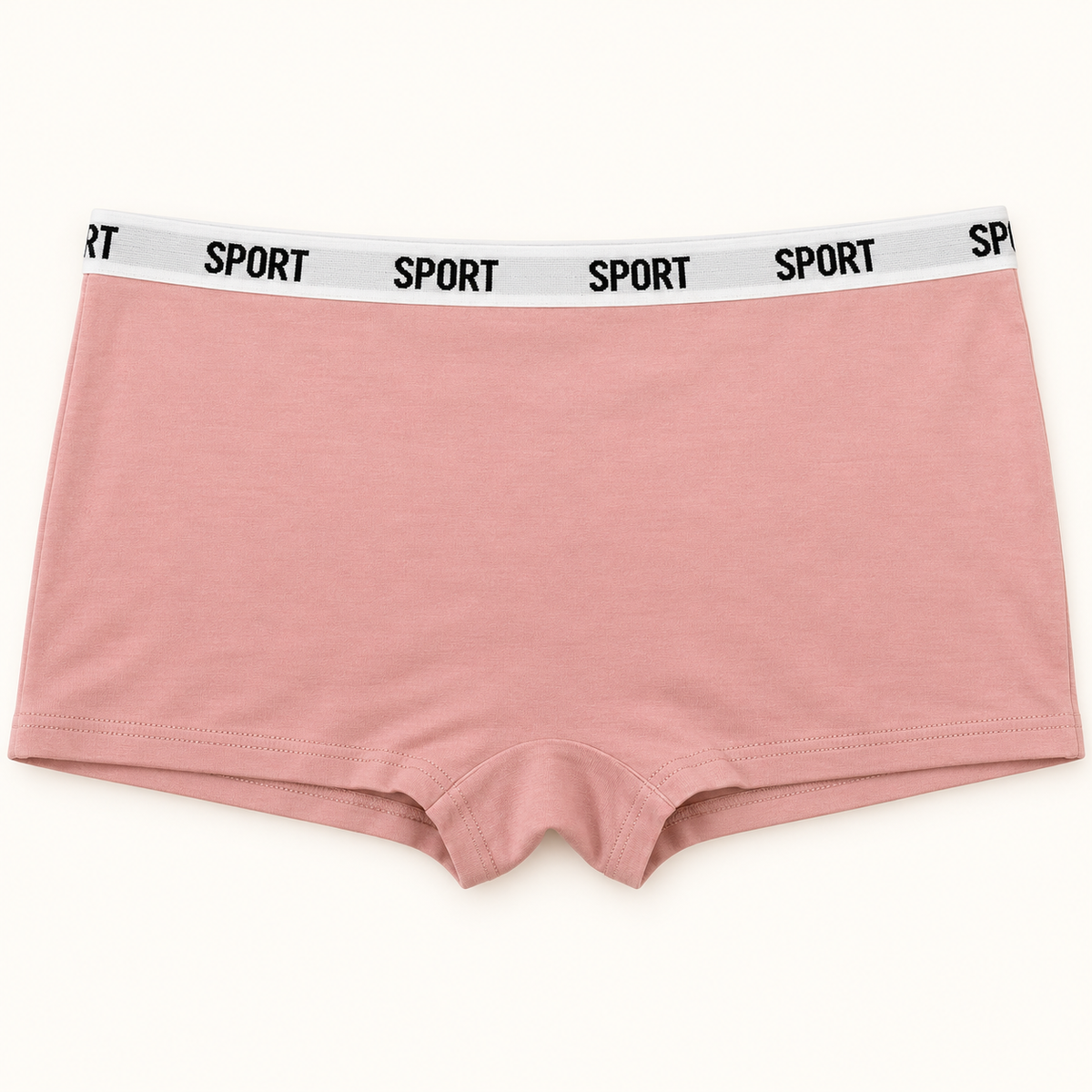 Pink sport waistband boyshort slips. One piece.