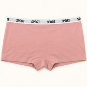 Pink sport waistband boyshort slips. One piece.