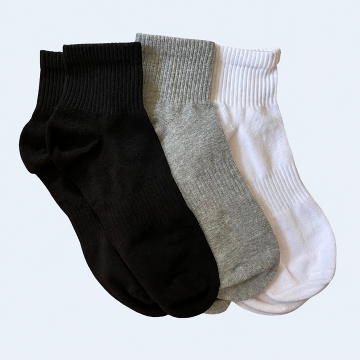 Men - Mid-Length Premium (عالي الجودة) Cotton Socks - Pack of 3 Pairs - عبوة تحتوي على 3 أزواج
